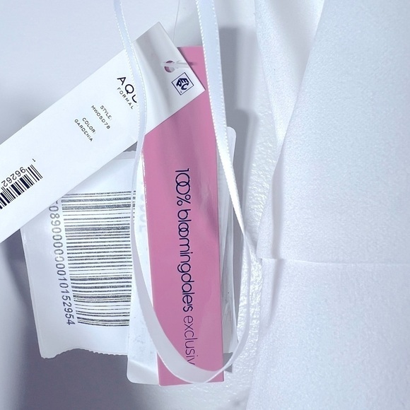 AQUA Feather Trim Dress SWEETHEART NECK Feather, New White gardenia size 0 - Picture 12 of 12